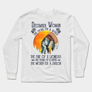 December Woman The Soul Of A Witch Girl Native American Birthday Long Sleeve T-Shirt